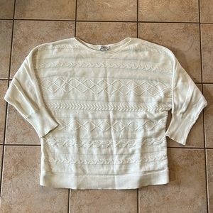Liz‎ Claiborne Ivory Dolman Sleeve Cotton Blend Knit Pullover Sweater, Sz 1X
